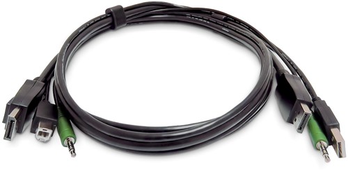 StarTech.com SKDPMMKVM06-TAA toetsenbord-video-muis (kvm) kabel Zwart 1,8 m