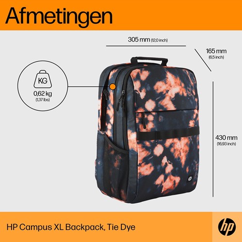 HP Campus XL Backpack, tie-dye