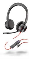 POLY Blackwire 8225 Stereo Microsoft Teams Certified USB-C Headset + USB-C/A adapter 8X225AA