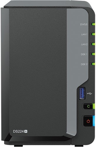 Synology DiskStation DS224+ data-opslag-server NAS Desktop Intel® Celeron® J4125 2 GB DDR4 0 TB Zwart