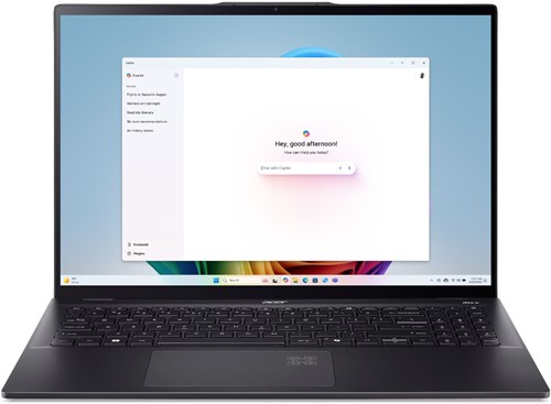 Acer Swift 16 AI SF16-51-73BS Intel Core Ultra 7 258V Laptop 40,6 cm (16") WQXGA+ 32 GB LPDDR5x-SDRAM 1 TB SSD Wi-Fi 7 (802.11be) Windows 11 Home Zwart