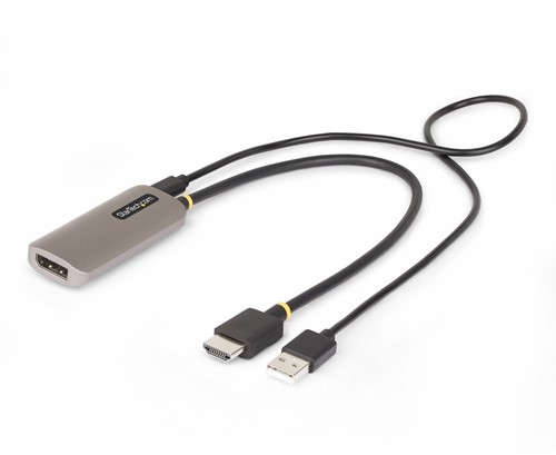 StarTech.com 30cm HDMI naar DisplayPort Adapter Kabel, 8K 60Hz, Actieve HDMI 2.1 naar DP 1.4 Video Converter, HDCP 1.4/2.1/2.2/2.3, DSC 1.2a, USB Bus Powered met Meegeleverde Kabel