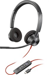POLY Blackwire 3320 Stereo Microsoft Teams Certified USB-C Headset + USB-C/A adapter
