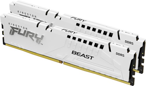 Kingston Technology FURY Beast 32GB 6400MT/s DDR5 CL32 DIMM (Kit of 2) White XMP