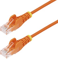 StarTech.com 1m Dunne CAT6 Ethernet Kabel, Oranje, Snagless, 100W PoE, UTP, LSZH, 28AWG Pure Koperdraad, Slim RJ45 Netwerk Patchkabel met Trekontlasting, Fluke Getest