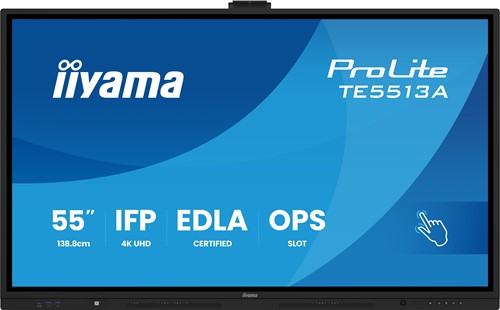 iiyama TE6513A-B1AG beeldkrant Interactief flatscreen 163,8 cm (64.5") Wifi 450 cd/m² 4K Ultra HD Zwart Touchscreen Type processor Android 18/7-2