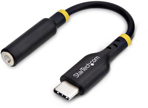 StarTech.com USB-C naar 3.5mm TRRS Headphone/Headset Adapter, Aux Audio Adapter, 3.5mm Jack, USB Type-C Aux Dongle, Hi-Fi 32-bit DAC, Voor Laptop/Phone/Tablet, Ondersteunt USB-C/Thunderbolt