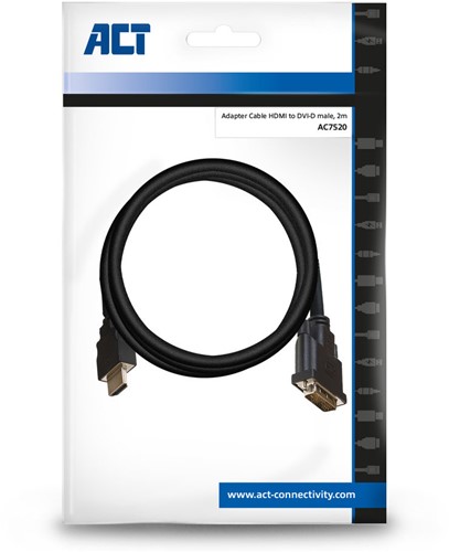 ACT AC7520 video kabel adapter 2 m HDMI Type A (Standaard) DVI-D Zwart-2