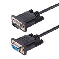 StarTech.com 3m RS232 Serial Null Modem Kabel, Seriële Crossover Kabel met Al-Mylar Afscherming, DB9 Seriële COM Poort Kabel Female naar Male, Compatibel met DTE Apparatuur, Zwart, F/M