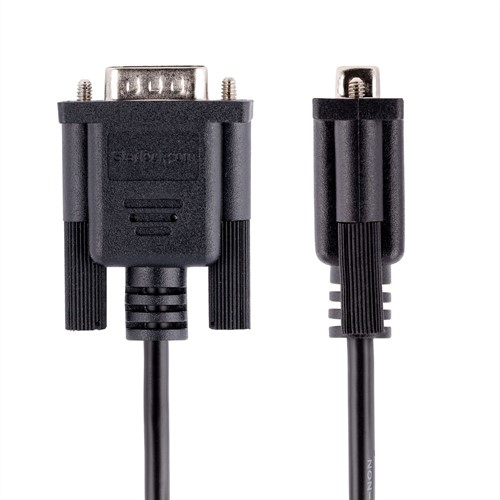 StarTech.com 3m RS232 Serial Null Modem Kabel, Seriële Crossover Kabel met Al-Mylar Afscherming, DB9 Seriële COM Poort Kabel Female naar Male, Compatibel met DTE Apparatuur, Zwart, F/M-2