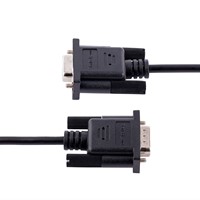 StarTech.com 3m RS232 Serial Null Modem Kabel, Seriële Crossover Kabel met Al-Mylar Afscherming, DB9 Seriële COM Poort Kabel Female naar Male, Compatibel met DTE Apparatuur, Zwart, F/M-3