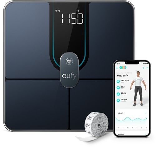Eufy Smart Scale P2 Pro Vierkant Zwart Elektronische weegschaal