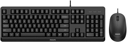Philips 2000 series SPT6207BL/00 toetsenbord Inclusief muis USB QWERTY Engels Zwart