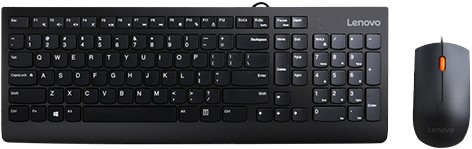 Lenovo 300 toetsenbord Inclusief muis Universeel USB QWERTY Amerikaans Engels Zwart