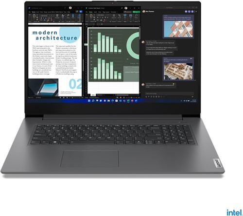 Lenovo V V17 Laptop 43,9 cm (17.3") Full HD Intel® Core™ i7 i7-1355U 16 GB DDR4-SDRAM 512 GB SSD Wi-Fi 6 (802.11ax) Windows 11 Pro Grijs