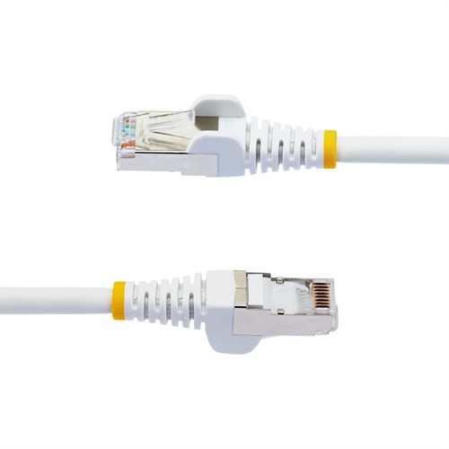 StarTech.com 50cm CAT6a Ethernet Kabel, Wit, Low Smoke Zero Halogen (LSZH), 10GbE 500MHz 100W PoE++ Snagless RJ-45 S/FTP Netwerk Patch Kabel met Trekontlasting, Fluke Tested/ETL-3