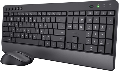Trust Trezo toetsenbord Inclusief muis RF Draadloos QWERTY Amerikaans Engels Zwart