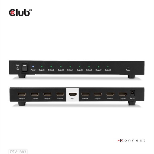 CLUB3D 1 to 8 HDMI™ Splitter Full 3D and 4K60Hz(600MHz)-3