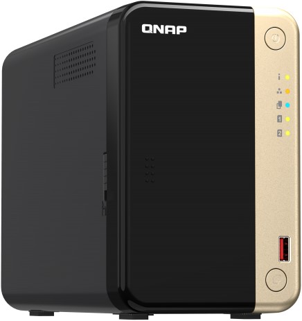 QNAP TS-264 NAS Tower Ethernet LAN Zwart, Goud N5095-3