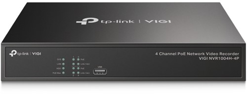 TP-Link VIGI NVR1004H-4P-2TB Netwerk Video Recorder (NVR) Zwart