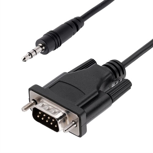 StarTech.com 1m DB9 naar 3.5mm Seriële Kabel voor Serial Device Configuratie, RS232 DB9 Male naar Jack Kabel voor Calibratie van Projectors, Digital Signage, TVs via Audio Jack