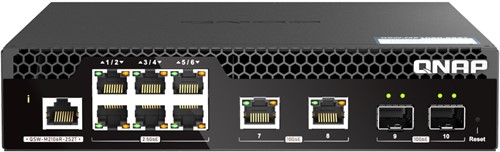 QNAP QSW-M2106R-2S2T netwerk-switch Managed L2 10G Ethernet (100/1000/10000) 1U Zwart