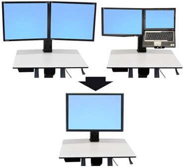 Ergotron WorkFit Convert-to-Single HD Kit from Dual or LCD & Laptop 76,2 cm (30") Bureau