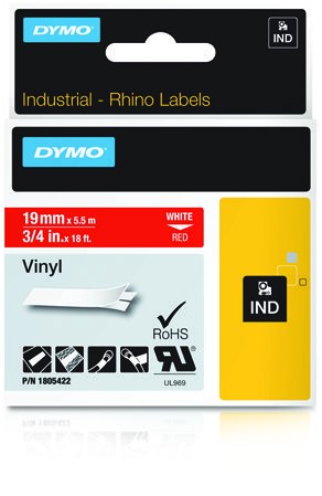 DYMO 1805422 labelprinter-tape Wit op rood