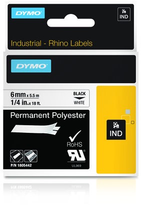 DYMO 1805442 labelprinter-tape Zwart op wit