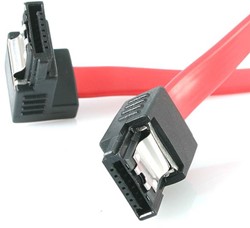 StarTech.com 12" latching sata cable - 1 Right Angle M/M SATA-kabel 0,3 m Rood