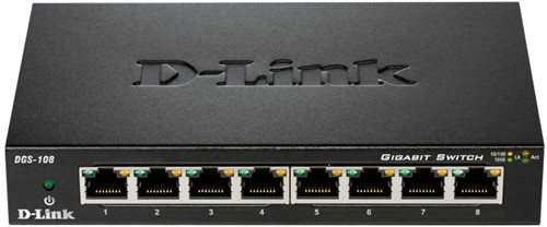 D-Link DGS-108 netwerk-switch Unmanaged L2 Gigabit Ethernet (10/100/1000) Zwart