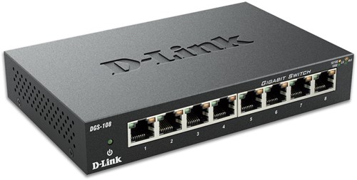 D-Link DGS-108 netwerk-switch Unmanaged L2 Gigabit Ethernet (10/100/1000) Zwart-3