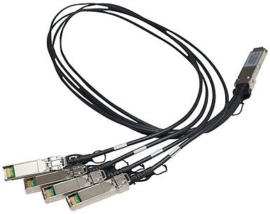 Hewlett Packard Enterprise X242 QSFP 4x10G SFP+ 1m DAC netwerkkabel Zwart