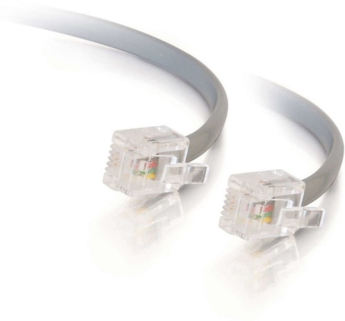 C2G 5m RJ11 6P4C Straight Modular Cable Signaalkabel Grijs