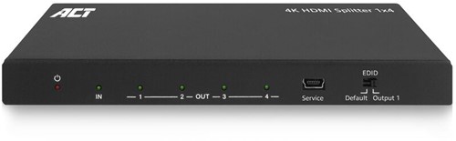 ACT 4K HDMI splitter, 1 in 4 out, EDID ondersteuning
