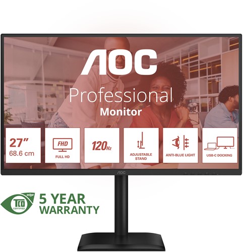 AOC 27E4CV computer monitor 68,6 cm (27") 1920 x 1080 Pixels Full HD LED Zwart-3