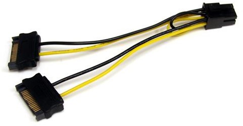 StarTech.com 15cm SATA Voeding naar 6-pins PCI Express Videokaart Voeding Verloopkabel