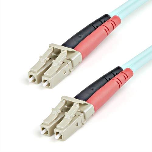 StarTech.com 1m LC/UPC naar LC/UPC OM3 Multimode Glasvezel Netwerkkabel, Full Duplex 50/125µm Zipcord Fiber, 100G Netwerken, LOMMF/VCSEL, <0.3dB Low Insertion Loss, LSZH Fiber Optic Patch Kabel