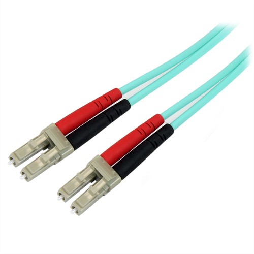 StarTech.com 10m LC/UPC naar LC/UPC OM3 Multimode Glasvezel Netwerkkabel, Full Duplex 50/125µm Zipcord Fiber, 100G Netwerken, LOMMF/VCSEL, <0.3dB Low Insertion Loss, LSZH Fiber Optic Patch Kabel