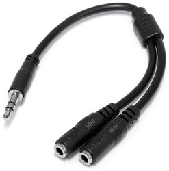 StarTech.com Slanke Stereo Splitterkabel Y-adapter 3,5mm Mannelijk naar 2x 3,5mm Vrouwelijk