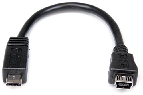 StarTech.com 15cm Micro USB naar Mini USB Verloopkabel M/F