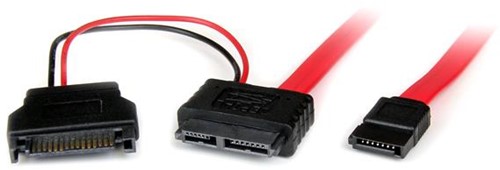 StarTech.com 50cm Slimline Vrouwelijke SATA naar SATA Adapter met SATA Voedingskabel