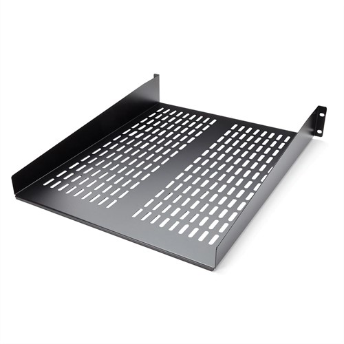 StarTech.com 2U Server Rack Schap - Universele Geventileerde Rack Mount Cantilever Shelf voor 19" Netwerk Kast & Apparatuur - Heavy Duty Staal - Capaciteit 23kg - Diepte 55cm (22”) - Zwart (CABSHELF22