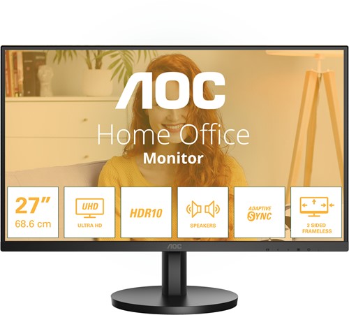 AOC B3 U27B3A computer monitor 68,6 cm (27") 3840 x 2160 Pixels 4K Ultra HD LCD Zwart