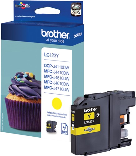 Brother LC-123Y inktcartridge 1 stuk(s) Origineel Hoog (XL) rendement Geel