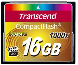 Transcend CompactFlash Card 1000x 16GB MLC