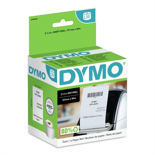 DYMO ® LabelWriter™ Doorlopende Papierrollen FSC™ - 57 x 91m