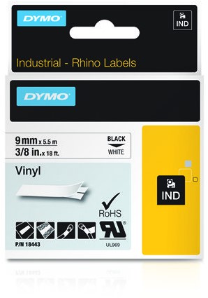DYMO 18443 labelprinter-tape Zwart op wit