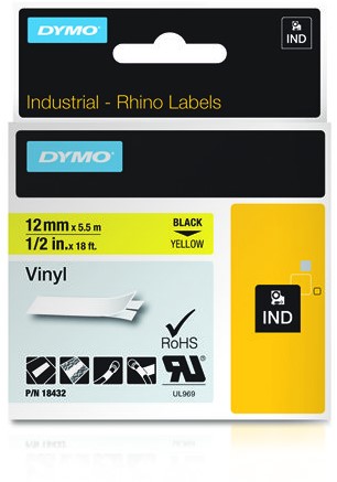 DYMO 18432 labelprinter-tape Zwart op geel