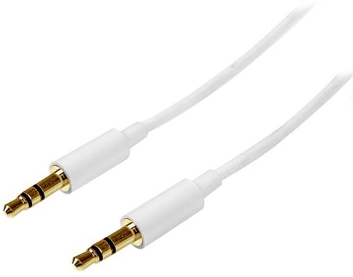 StarTech.com 1 m witte Slim 3,5 mm stereo/audiokabel M/M